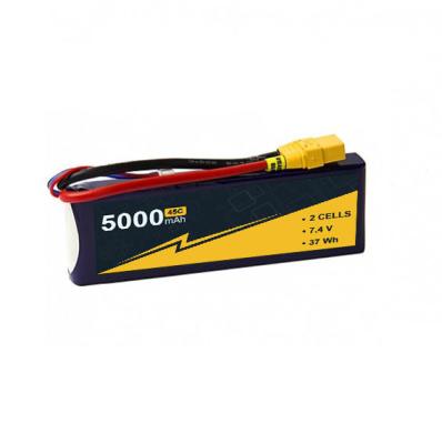 China 45 ~ 90C 5000mAh 2S RC Bateria de Receptor de Avião 7.4V RC Glider Bateria à venda