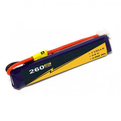 China Hochspannung 260mAh 1S RC Flugzeugbatterie 3.8V/3.7v 45C-90c W/JST-PH zu verkaufen