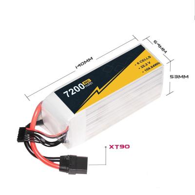 China 7200mAh 22,2V 6s Bateria de avião RC à venda