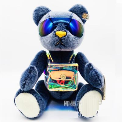 China Custom Free Sample Stuffed Plush Classic Stuffed Teddy Bear Classic Stuffed Bear With Sunglasses And Bag for sale