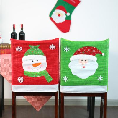 China Circle Christmas Santa Hat Chair Back Covers with Christmas Chair Back Covers Sets for sale