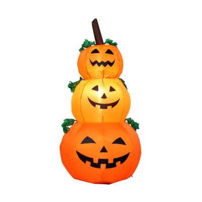 China Wholesale Halloween Pumpkin Inflatable Fabric Polyester Lights Haunted House Air Pumpkins 1.2m Blow Up Pumpkin Lantern Halloween Decor for sale