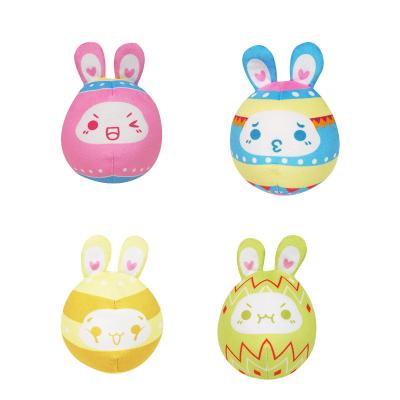 China High Quality Cute Colorful Easter Egg Toys Bunny Eggs Plush Doll Soft Easter Bunny Toy Popular Stuffed Easter Plush Basket For Kids for sale