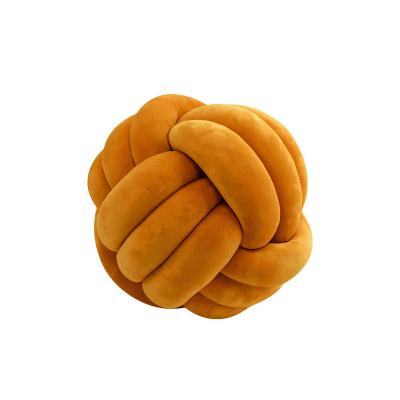 China Wholesale Plush Three-Strand Round Knot Ball Pillow Soft Handwoven Knotted Ball Cushions Bed Stuffed Ball Pillow Home Decor Popular for sale