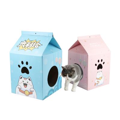 China Manufacturer Viable Wholesale Cute Design Corrugated Cardboard Cat Scratcher Cat Scratcher House for sale