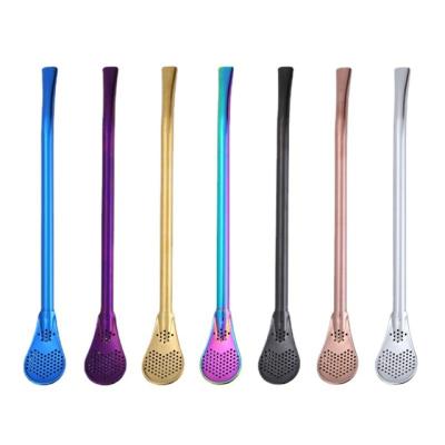 China 2022 hot sale argentina 304 stainless steel yerba mate teacup tea cup disposable flower tea drink straw filter stirring straw spoon for sale