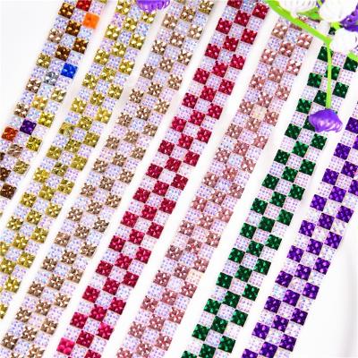 China Flatback Rhinestone Hot Fix Resin Crystal Applique Strip With Glue On Back 11mm Width Mutil Color for sale