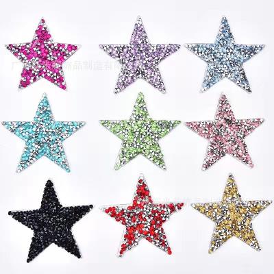 China Flatback 6cm Resin Rhinestone Star Fix Applique Hot Iron On Rhinestones Crystal Pattern Sticker Patches For Garment Shoes Bags Hats for sale