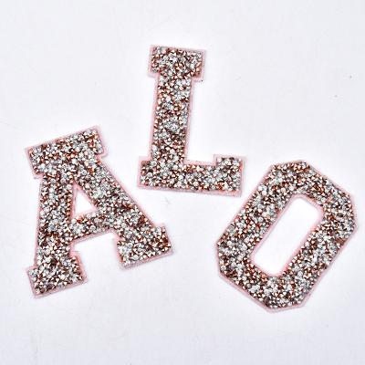 China Flatback Factory Customize Letters Rhinestone Applique Sew-on Glue-on Pacthes DIY Accessories for sale