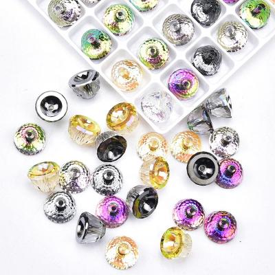 China Flatback Crystal Bell Bullet Shape Glass Through The Hole Bead Semicircular DIY Diamond Gem Rhinestone Earring Bracelet For Clothes Pendant for sale