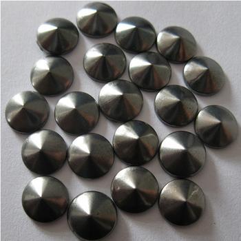 China Flatback iron-on hotfix metallic round rhinestone studs heat transfer for clothes T-shirt garment for sale