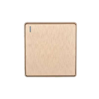 China PC New UK Standard 250V Brushed Gold Stylish PC 1 Gang 1 Way Wall Switch for sale