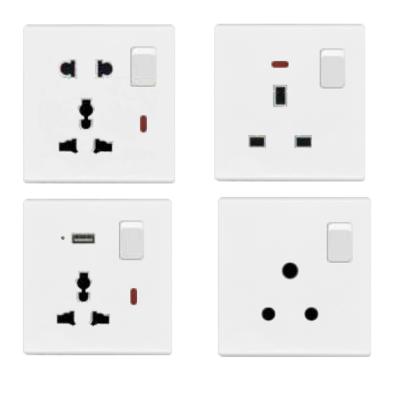 China Hot Sale 5 Pin Multifunctional Socket With Switch And Wall Switch Neon UK Factory Price Same As Mk Design V15-022 for sale