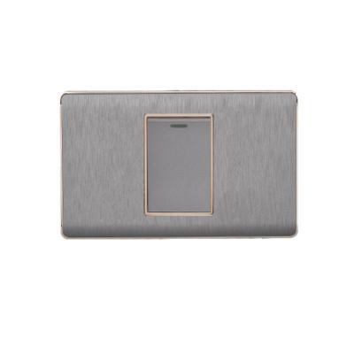 China Easy Installation South American And Southeast Asia 1 Way Strip 1 /2 Way Brush Gray 16A Wall Switches for sale