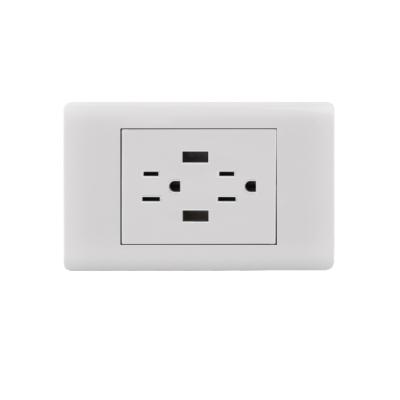 China 2021 Residential/Multipurpose New Design Us Standard White Socket Woth 2usb Duplex Port PC Hardware for sale