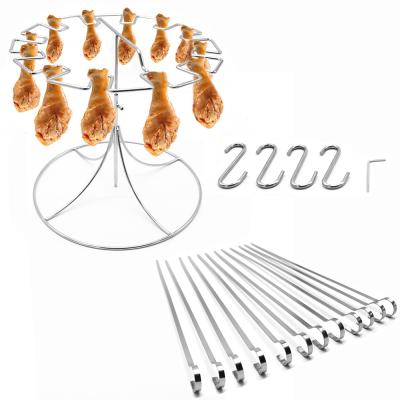 China Easily Cleaned Vertical BBQ Accessories Drumstick Rack BBQ Grill Chicken Leg Rack For Grill for sale