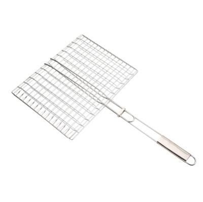 China New Arrivals Portable Whole Grill Barbecue Net Stainless Steel Fish Grill Easily Cleaned Basket for sale