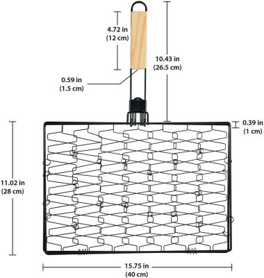 China Easily Cleaned Folding Grill Basket Set Easily Cleaned Stainless Steel Barbecue Net Barbecue Cooking Tools for sale