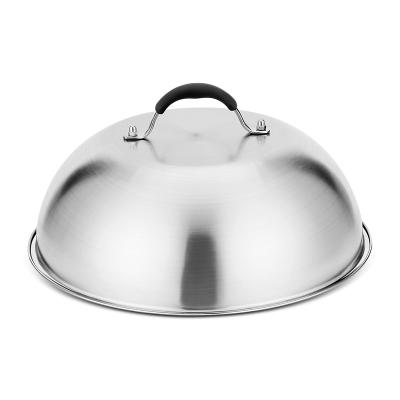 China Heat Resistance Dome Lid Stainless Steel Griddle Accessories Cast Iron Durable Basting Steaming Cover for sale