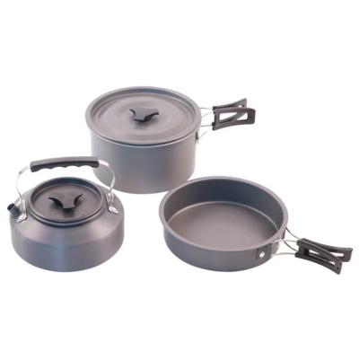 China Stored Pot Combination Camping Portable Folding Outdoor Cookware Set Cookware Mess Kit for sale