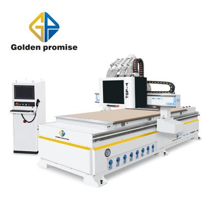 China Building Material Stores GP Woodworking Machinery Woodworking Machinery 3 Axis Atc Woodworking Machine 3 Axis Atc Cnc Wood Router 1325 For MDF cutting wooden furniture door ma for sale