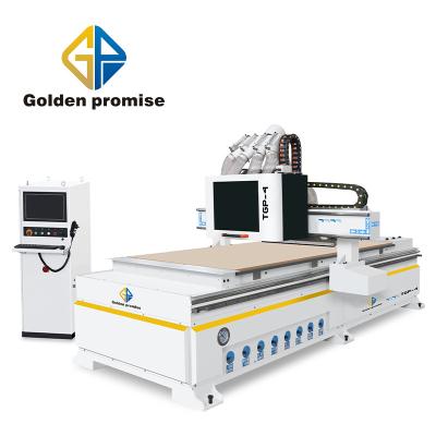 China Building Material Shops Promise High Precision Wood CNC Router Golden MDF Cutting Woodworking Furniture Making CNC Router Machine for sale