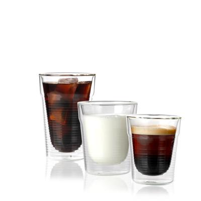 China Sustainable Double Glass Mug China Factory Insulated Borosilicate Double Wall Glass Coffee Mug On Sale for sale