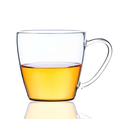 China Sustainable China Manufacturer Borosilicate Glass Coffee Tea Cup Coffee With Handle 150ml for sale