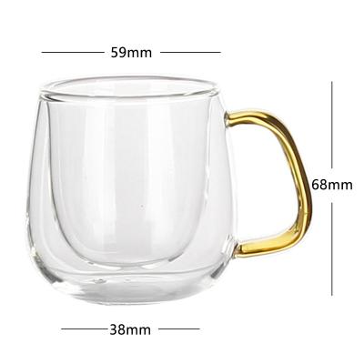 China Wholesale Vacation Viable Holiday Walled Glass Tea Cup Insulation Double Wall Glass Tea Cup Stemless High Quality Unbreakable Mug for sale