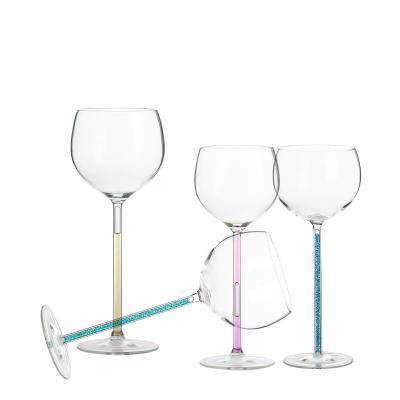 China Can be glass custom made glass goblet good quality handmade wine flat bottom wine cup custom crystal drinking for sale