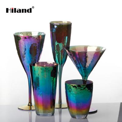 China Can Be Customized Good Quality Elegant Vintage Etched Luxury Colored Wine Glass Stem Wedding Goblet Glass for sale