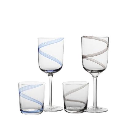 China New Wine Launched Products Flat Bottom Crystal Goblets Crystal Lead Free Red Personalized Wine Glasses for sale