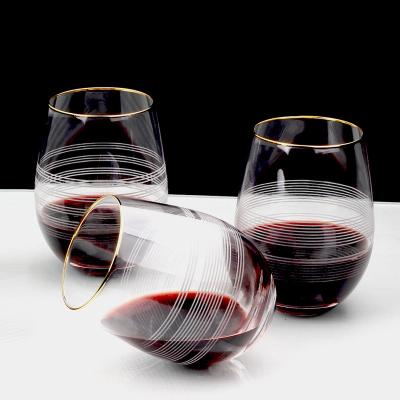 China Can be custom stemless gold newest custom stemless gold tumbler wine by glass rim for sale