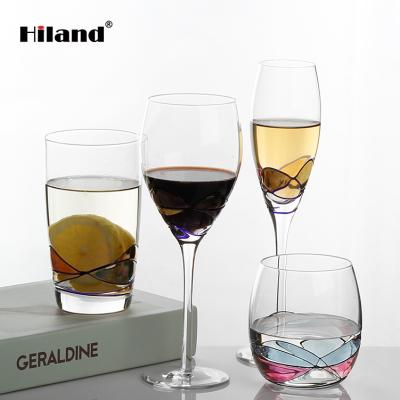 China Can be new and original Customized Vintage Colored Custom Red Wine Cup Wedding Collage Wine Glass Cheap Goblet Glass for sale