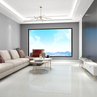 China Foshan Modern White Gloss Polished Porcelain Ceramic Tile 600X600 For Living Room for sale