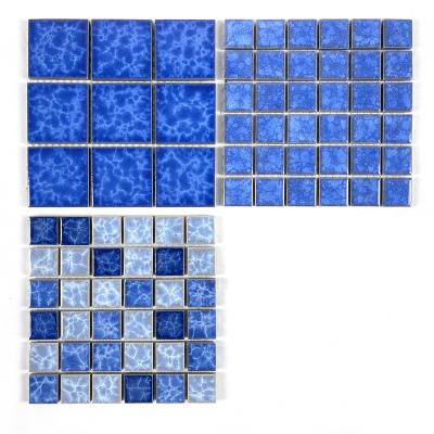 China Parquet Wholesale China Customize Swimming Pool 30x30 Blue Mosaics Tiles Design for sale