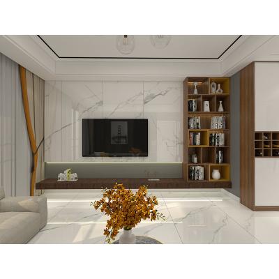 China Large Large Format Metallic Outdoor White Marble Porcelain Villa Tiles Glazed Wall Slab Tiles for sale