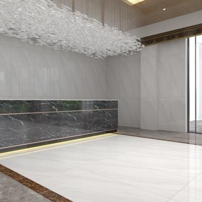 China High Quality White Glazed Metal Tiles Cararra Marble Porcelain Floor Tiles 1200x600 For Hotel Lobby for sale