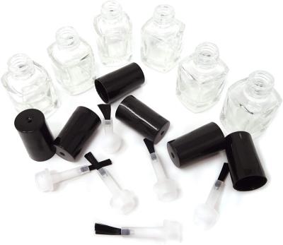 China Cap With Brush Free Sample Nail Polish Bottles Empty Glass Square Shape Bottom Clear Nail Polish Bottles, And Brush, Nail Art for sale