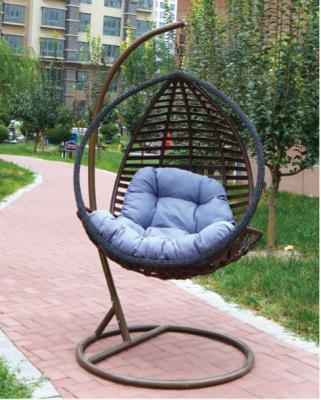 China Durable Outdoor Water Drop Shape PE Steel Wicker Weaving Hanging Chair for sale