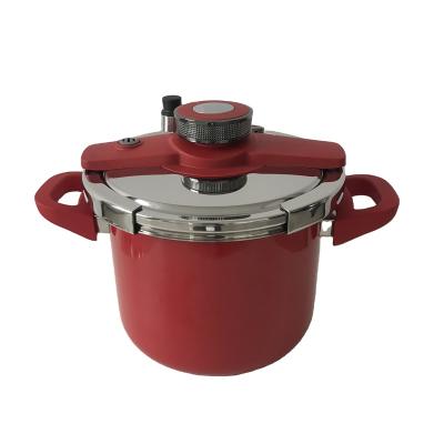 China Sustainable High Quality Red Enamel Stainless Steel Pressure Cooker Fist for sale