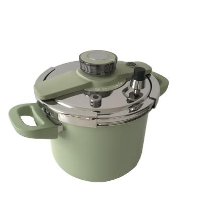 China Sustainable High Quality Light Green Enamel Stainless Steel Pressure Cooker Fist for sale