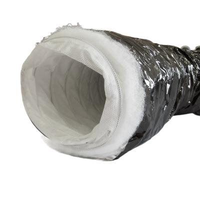 China industrial insulated acoustic flexible air duct/pipe fiberglass aluminum foil insulated flexible ducts for sale