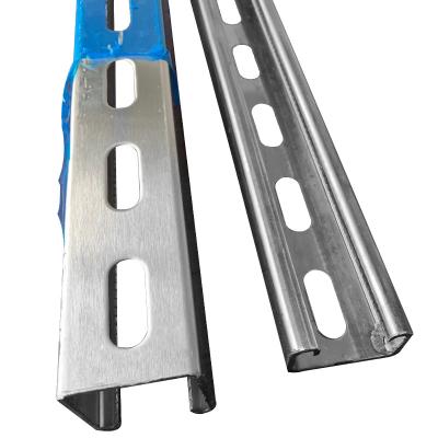 China Rails for solar bracket & Anti-Seismic Bracket Standard Channel C Class Cold Pressed Steel 12 Feet Deep Punched Hole Unistrute Size Pre Galvanized Metal Channel With Holes for sale