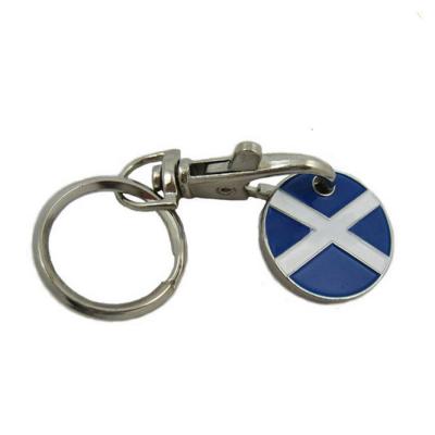 China Wholesale Iron Stamped Metal Factory Enamel Trolley Coin Key Chain for sale