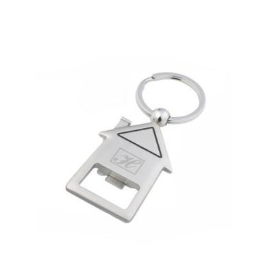 China China House Shaped Custom Zinc Alloy Beer Opener Metal Key Chain for sale