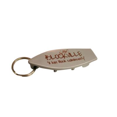 China China Custom Alloy Silk Printing Beer Opener Key Chain for sale