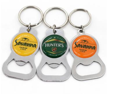 China Souvenir Gifts Promotion Custom Free Logo Bottle Opener Key Chain Epoxy Metal Nickel Sticker for sale