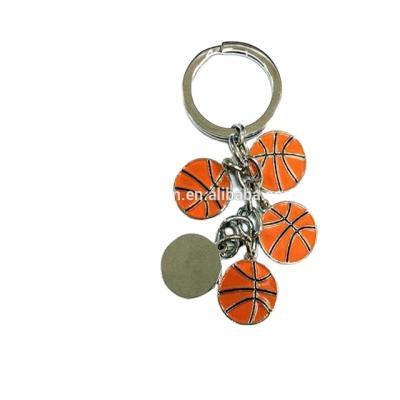 China Enamel Folk Charm Promotional Basketball Shaped Metal Art Key Chain for London for sale