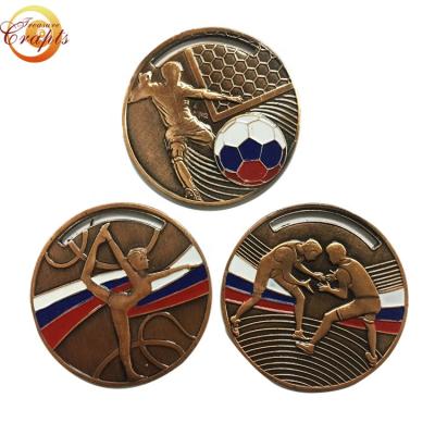 China Custom Europe Factory Sports Relief Soccer Running Metal Zinc Alloy Medal for sale